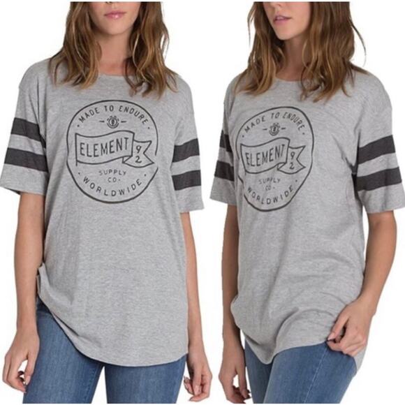 Element Eden Gray and Black Flag Football Varsity T-Shirt Size Small - Picture 1 of 8